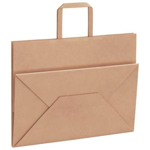 Papirnate vrećice 50 kom s ručkama smeđe 32x17x25 cm - Smeđa 32 x 17 x 25 cm 50 Cijena