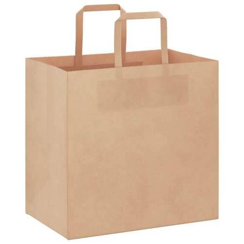 Papirnate vrećice 250 kom s ručkama smeđe 26x17x25 cm - Smeđa 26 x 17 x 25 cm 250 Cijena