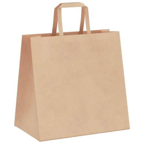 Papirnate vrećice 250 kom s ručkama smeđe 26x17x25 cm - Smeđa 26 x 17 x 25 cm 250 Cijena