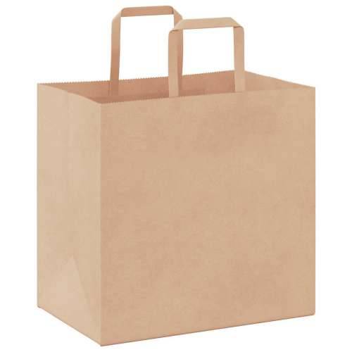 Papirnate vrećice 250 kom s ručkama smeđe 26x17x25 cm - Smeđa 26 x 17 x 25 cm 250 Cijena