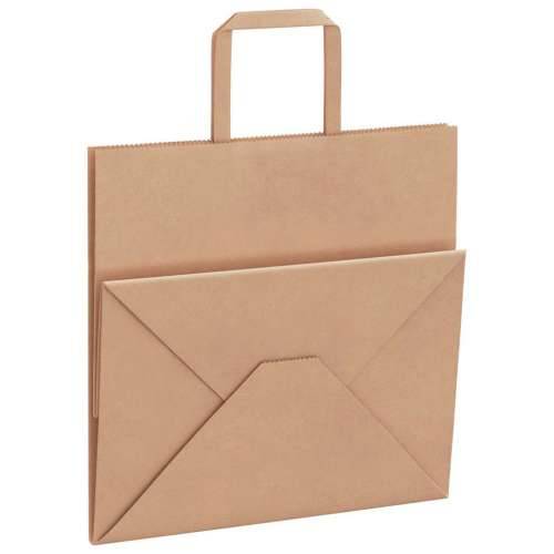 Papirnate vrećice 250 kom s ručkama smeđe 26x17x25 cm - Smeđa 26 x 17 x 25 cm 250 Cijena