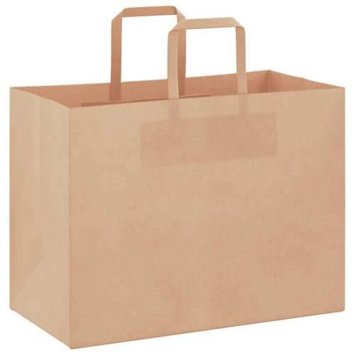 Papirnate vrećice 250 kom s ručkama smeđe 32x17x25 cm - Smeđa 32 x 17 x 25 cm 250 Cijena