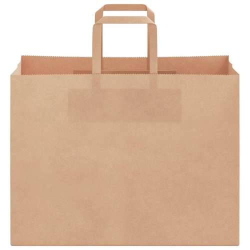 Papirnate vrećice 250 kom s ručkama smeđe 32x17x25 cm - Smeđa 32 x 17 x 25 cm 250 Cijena