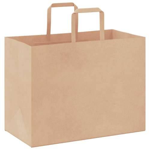 Papirnate vrećice 250 kom s ručkama smeđe 32x17x25 cm - Smeđa 32 x 17 x 25 cm 250 Cijena