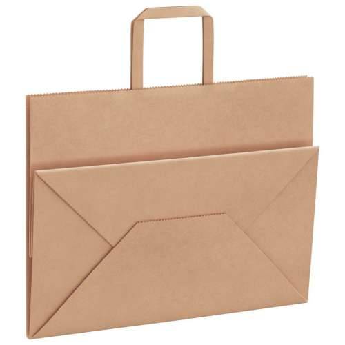 Papirnate vrećice 250 kom s ručkama smeđe 32x17x25 cm - Smeđa 32 x 17 x 25 cm 250 Cijena