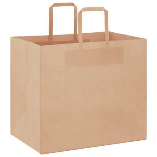 Papirnate vrećice 250 kom s ručkama smeđe 32x22x28 cm - Smeđa 32 x 22 x 28 cm 250 Cijena