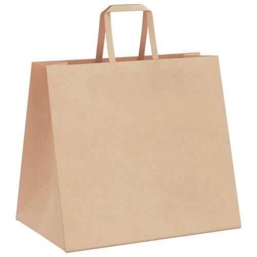 Papirnate vrećice 250 kom s ručkama smeđe 32x22x28 cm - Smeđa 32 x 22 x 28 cm 250 Cijena
