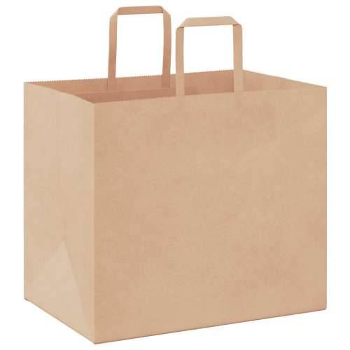 Papirnate vrećice 250 kom s ručkama smeđe 32x22x28 cm - Smeđa 32 x 22 x 28 cm 250 Cijena
