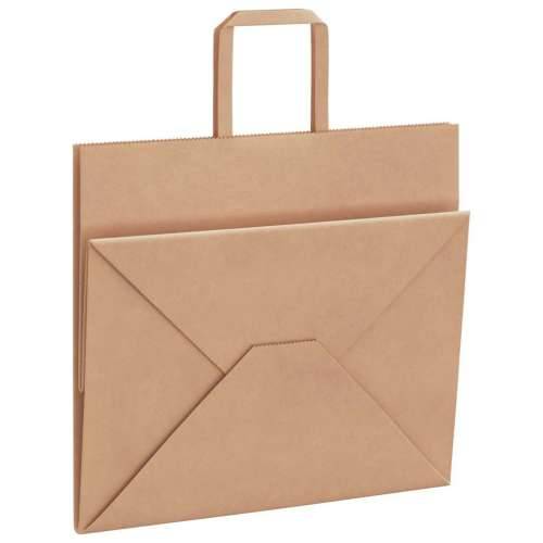 Papirnate vrećice 250 kom s ručkama smeđe 32x22x28 cm - Smeđa 32 x 22 x 28 cm 250 Cijena