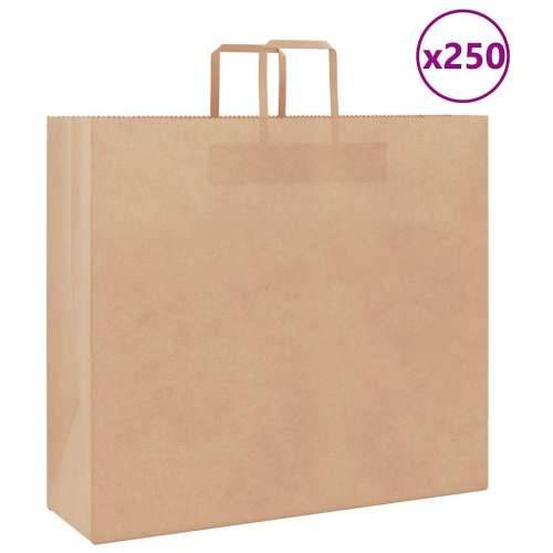 Papirnate vrećice 250 kom s ručkama smeđe 54x15x49 cm - Smeđa 54 x 15 x 49 cm 250 Cijena