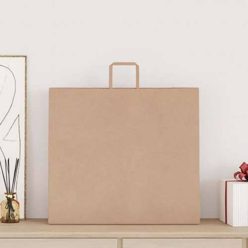 Papirnate vrećice 250 kom s ručkama smeđe 54x15x49 cm - Smeđa 54 x 15 x 49 cm 250 Cijena