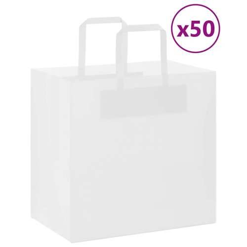 Papirnate vrećice 50 kom s ručkama bijele 26x17x25 cm - Bijela 26 x 17 x 25 cm 50 Cijena