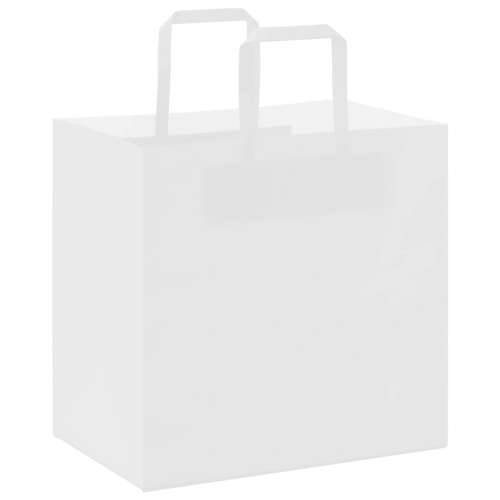 Papirnate vrećice 50 kom s ručkama bijele 26x17x25 cm - Bijela 26 x 17 x 25 cm 50 Cijena