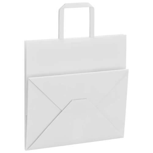 Papirnate vrećice 50 kom s ručkama bijele 26x17x25 cm - Bijela 26 x 17 x 25 cm 50 Cijena