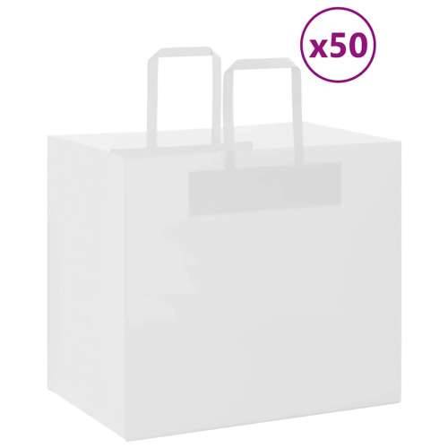 Papirnate vrećice 50 kom s ručkama bijele 32x22x28 cm - Bijela 32 x 22 x 28 cm 50 Cijena