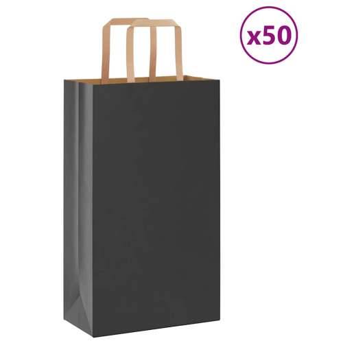 Papirnate vrećice 50 kom s ručkama crne 21x11x36 cm - Crna 21 x 11 x 36 cm 50 Cijena