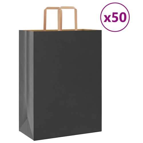 Papirnate vrećice 50 kom s ručkama crne 32x17x44 cm - Crna 32 x 17 x 44 cm 50 Cijena