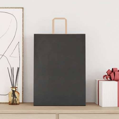 Papirnate vrećice 50 kom s ručkama crne 32x17x44 cm - Crna 32 x 17 x 44 cm 50 Cijena