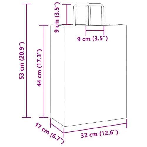 Papirnate vrećice 50 kom s ručkama crne 32x17x44 cm - Crna 32 x 17 x 44 cm 50 Cijena