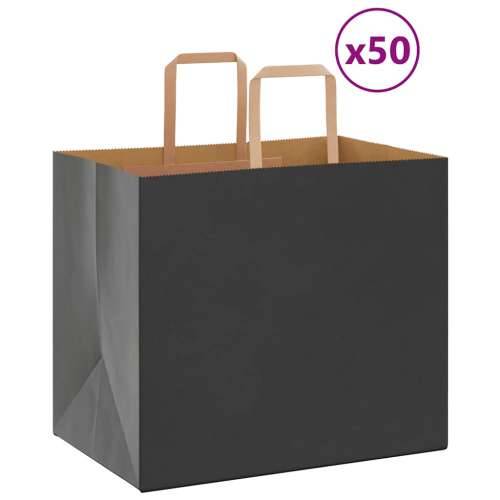 Papirnate vrećice 50 kom s ručkama crne 32x22x28 cm - Crna 32 x 22 x 28 cm 50 Cijena