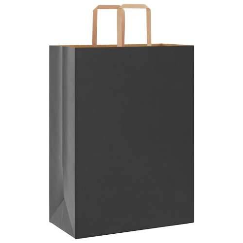 Papirnate vrećice 250 kom s ručkama crne 32x17x44 cm - Crna 32 x 17 x 44 cm 250 Cijena