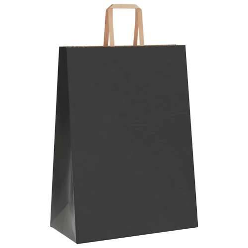 Papirnate vrećice 250 kom s ručkama crne 32x17x44 cm - Crna 32 x 17 x 44 cm 250 Cijena