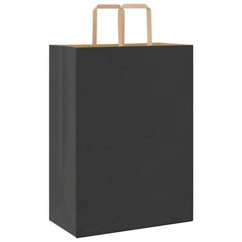 Papirnate vrećice 250 kom s ručkama crne 32x17x44 cm - Crna 32 x 17 x 44 cm 250 Cijena