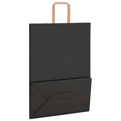 Papirnate vrećice 250 kom s ručkama crne 32x17x44 cm - Crna 32 x 17 x 44 cm 250 Cijena