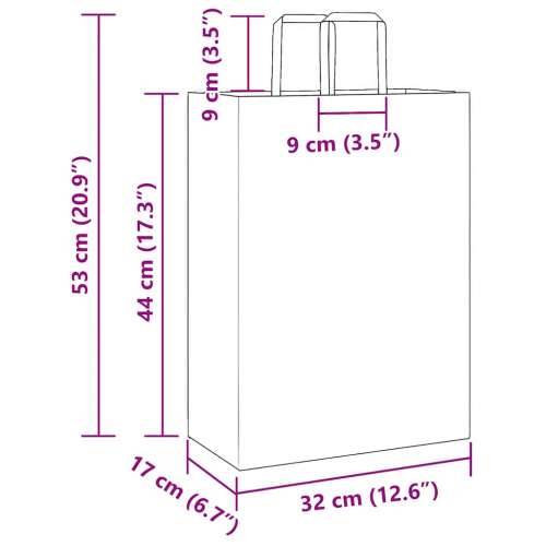 Papirnate vrećice 250 kom s ručkama crne 32x17x44 cm - Crna 32 x 17 x 44 cm 250 Cijena