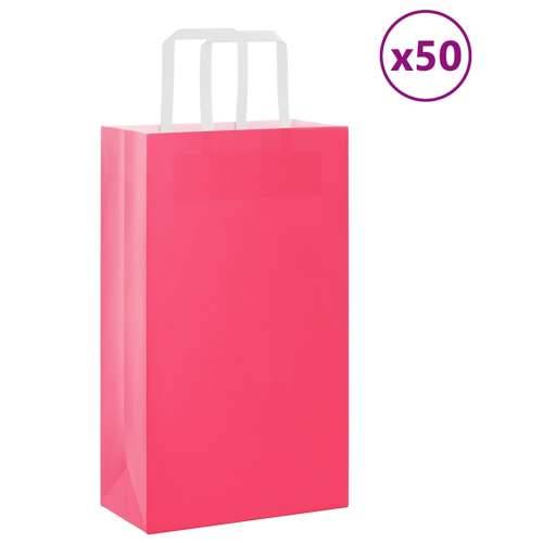 Papirnate vrećice 50 kom s ručkama ružičaste 21x11x36 cm - Ružičasta 21 x 11 x 36 cm 50 Cijena