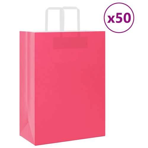 Papirnate vrećice 50 kom s ručkama ružičaste 32x17x44 cm - Ružičasta 32 x 17 x 44 cm 50 Cijena