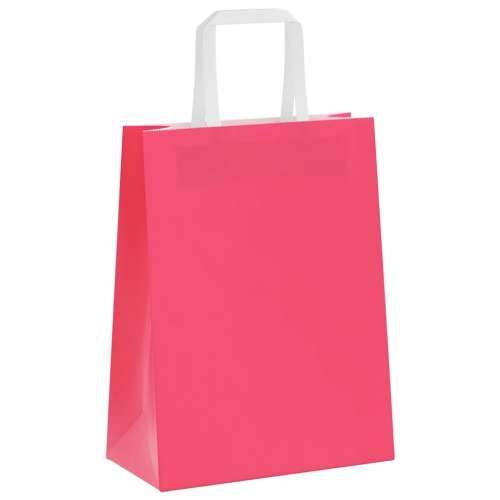 Papirnate vrećice 250 kom s ručkama ružičaste 21x11x28 cm - Ružičasta 21 x 11 x 28 cm 250 Cijena