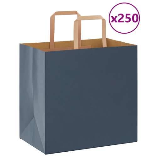 Papirnate vrećice 250 kom s ručkama plave 26x17x25 cm - Plava 26 x 17 x 25 cm 250 Cijena