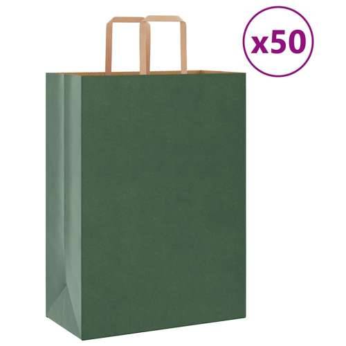 Papirnate vrećice 50 kom s ručkama zelene 32x17x44 cm - Zelena 32 x 17 x 44 cm 50 Cijena