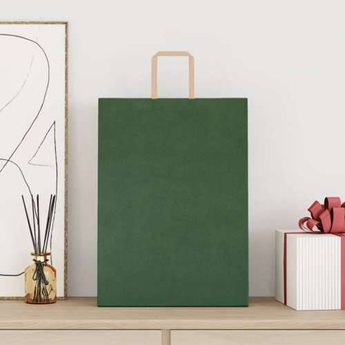 Papirnate vrećice 50 kom s ručkama zelene 32x17x44 cm - Zelena 32 x 17 x 44 cm 50 Cijena