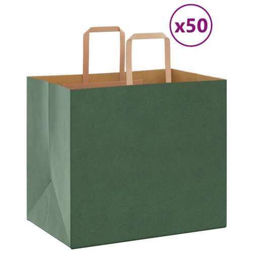 Papirnate vrećice 50 kom s ručkama zelene 32x22x28 cm - Zelena 32 x 22 x 28 cm 50 Cijena
