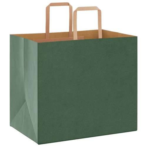 Papirnate vrećice 50 kom s ručkama zelene 32x22x28 cm - Zelena 32 x 22 x 28 cm 50 Cijena