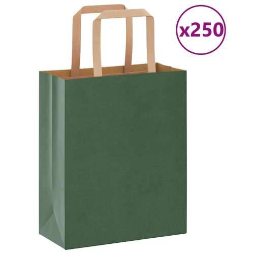 Papirnate vrećice 250 kom s ručkama zelene 18x8x22 cm - Zelena 18 x 8 x 22 cm 250 Cijena