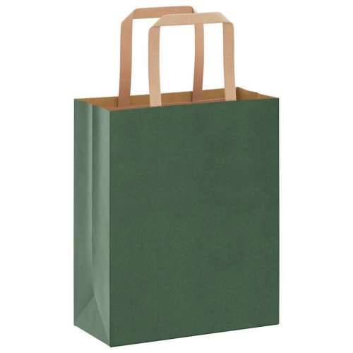 Papirnate vrećice 250 kom s ručkama zelene 18x8x22 cm - Zelena 18 x 8 x 22 cm 250 Cijena
