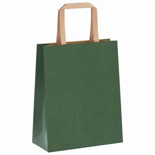 Papirnate vrećice 250 kom s ručkama zelene 18x8x22 cm - Zelena 18 x 8 x 22 cm 250 Cijena