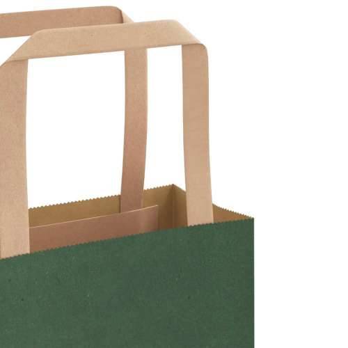Papirnate vrećice 250 kom s ručkama zelene 18x8x22 cm - Zelena 18 x 8 x 22 cm 250 Cijena