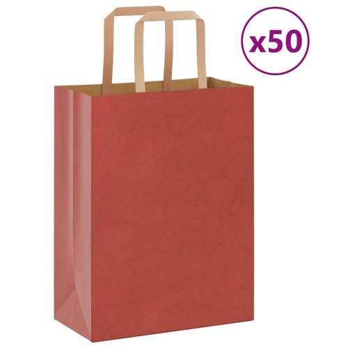 Papirnate vrećice 50 kom s ručkama crvene 21x11x28 cm - Crvena 21 x 11 x 28 cm 50 Cijena