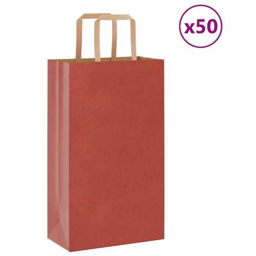 Papirnate vrećice 50 kom s ručkama crvene 21x11x36 cm - Crvena 21 x 11 x 36 cm 50 Cijena