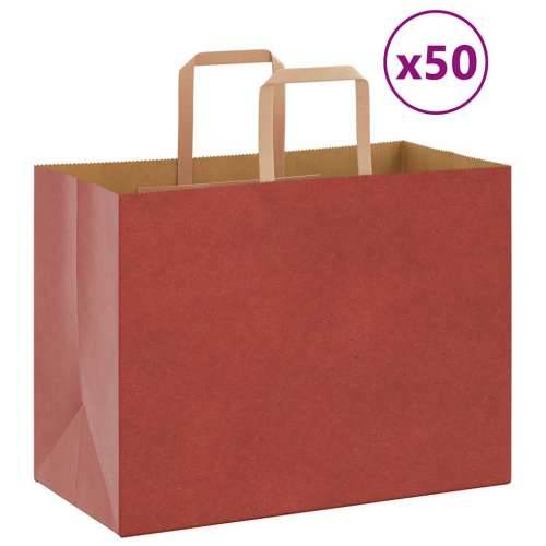 Papirnate vrećice 50 kom s ručkama crvene 32x17x25 cm - Crvena 32 x 17 x 25 cm 50 Cijena