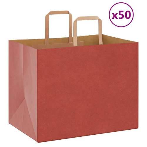 Papirnate vrećice 50 kom s ručkama crvene 32x22x24 cm - Crvena 32 x 22 x 24 cm 50 Cijena