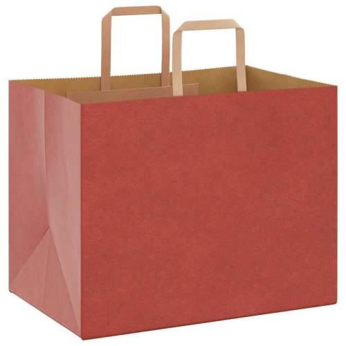 Papirnate vrećice 50 kom s ručkama crvene 32x22x24 cm - Crvena 32 x 22 x 24 cm 50 Cijena