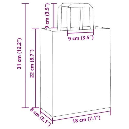 Papirnate vrećice 250 kom s ručkama crvene 18x8x22 cm - Crvena 18 x 8 x 22 cm 250 Cijena