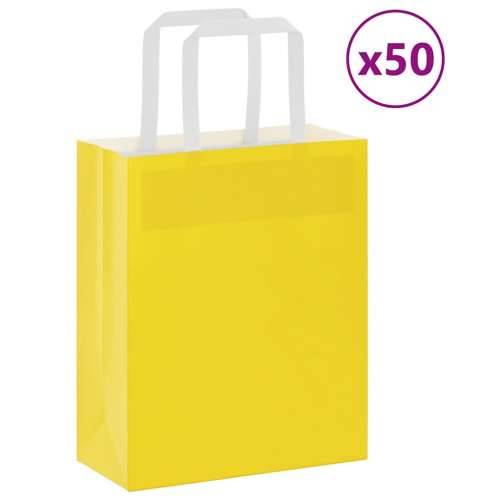Papirnate vrećice 50 kom s ručkama žute 18x8x22 cm - Žuta 18 x 8 x 22 cm 50 Cijena