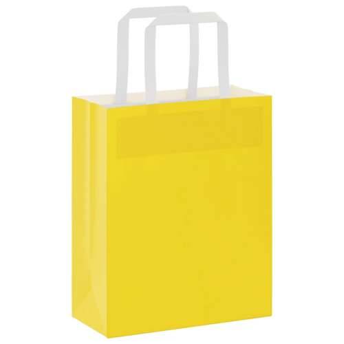 Papirnate vrećice 50 kom s ručkama žute 18x8x22 cm - Žuta 18 x 8 x 22 cm 50 Cijena
