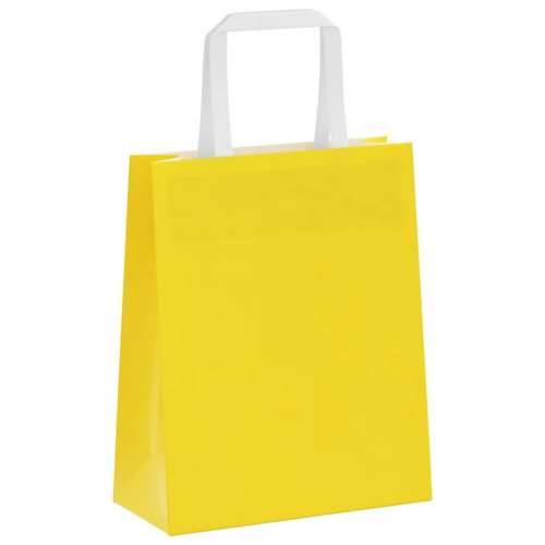 Papirnate vrećice 50 kom s ručkama žute 18x8x22 cm - Žuta 18 x 8 x 22 cm 50 Cijena